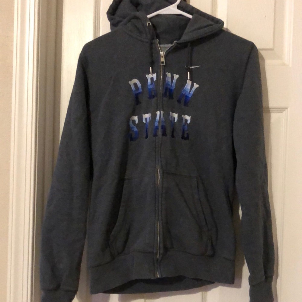 Grey PSU Nike Zip Hoodie